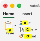 Excel ribbon showing Alt key hints